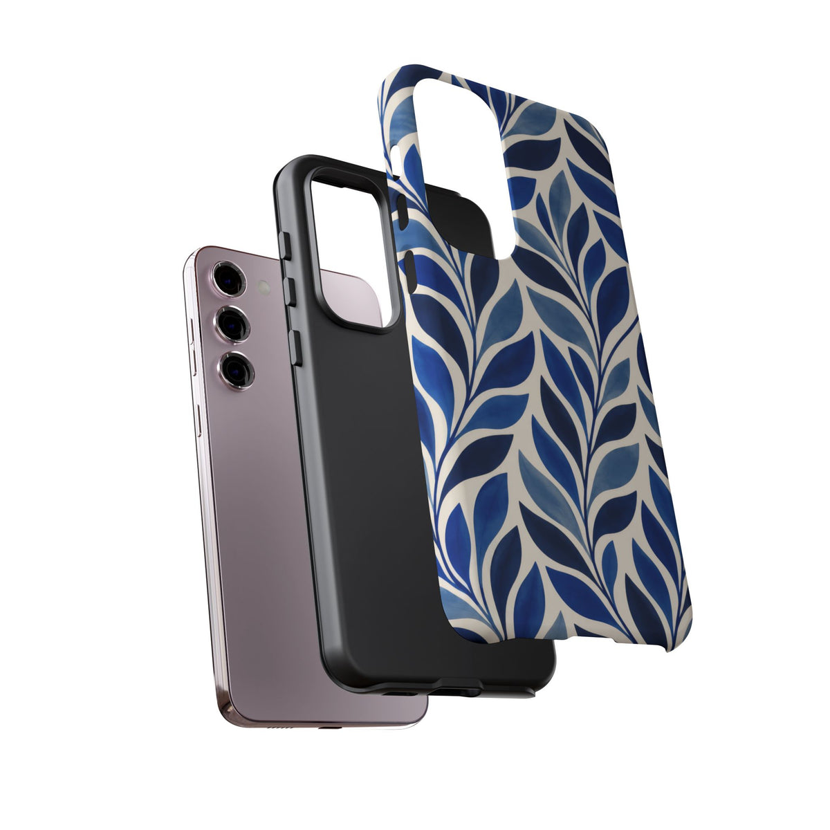 Cobalt Current Samsung Galaxy Tough Case | Cobalt Blue Leaf Pattern