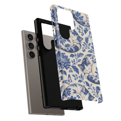 Porcelain Paws Samsung Galaxy Tough Case | blue cat pattern