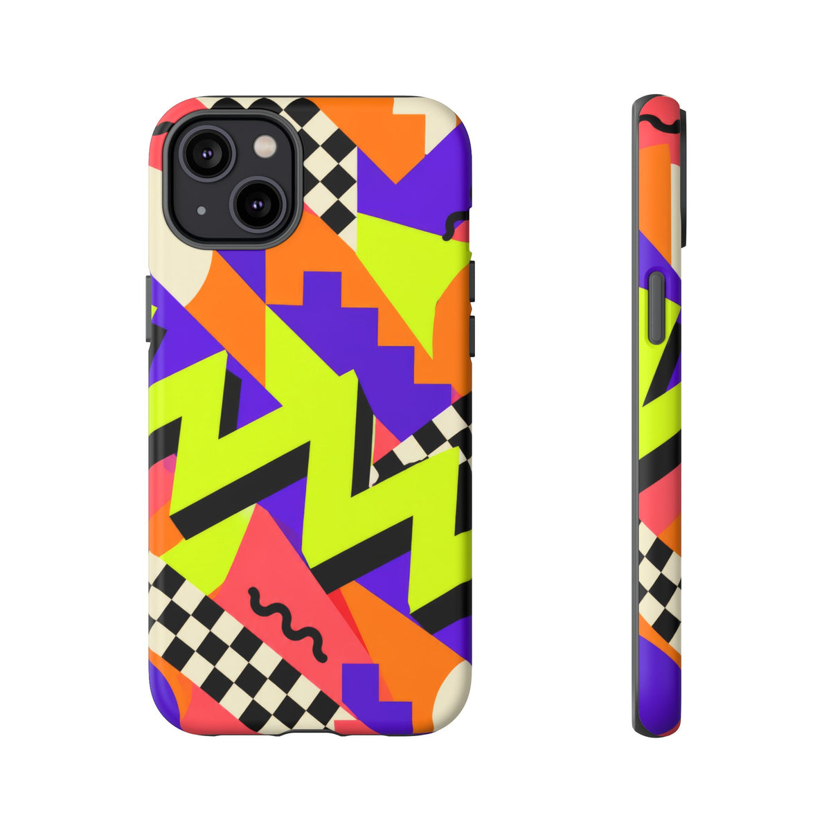 Acid Arcade iPhone Tough Case | Bright Retro Geometry