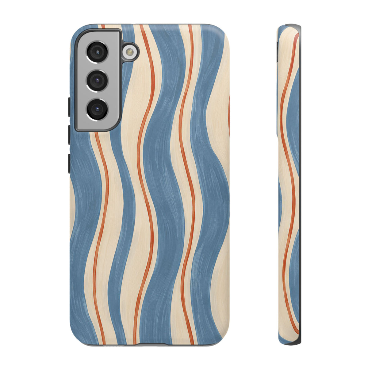 Blue Wavy Stripe Samsung Galaxy Tough Case | Riviera Ribbons