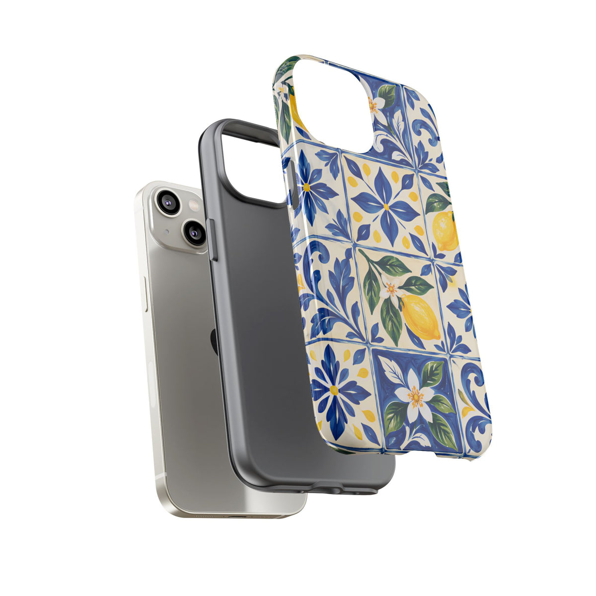 Blue Lemon Tile iPhone Tough Case | Azulejo Orchard
