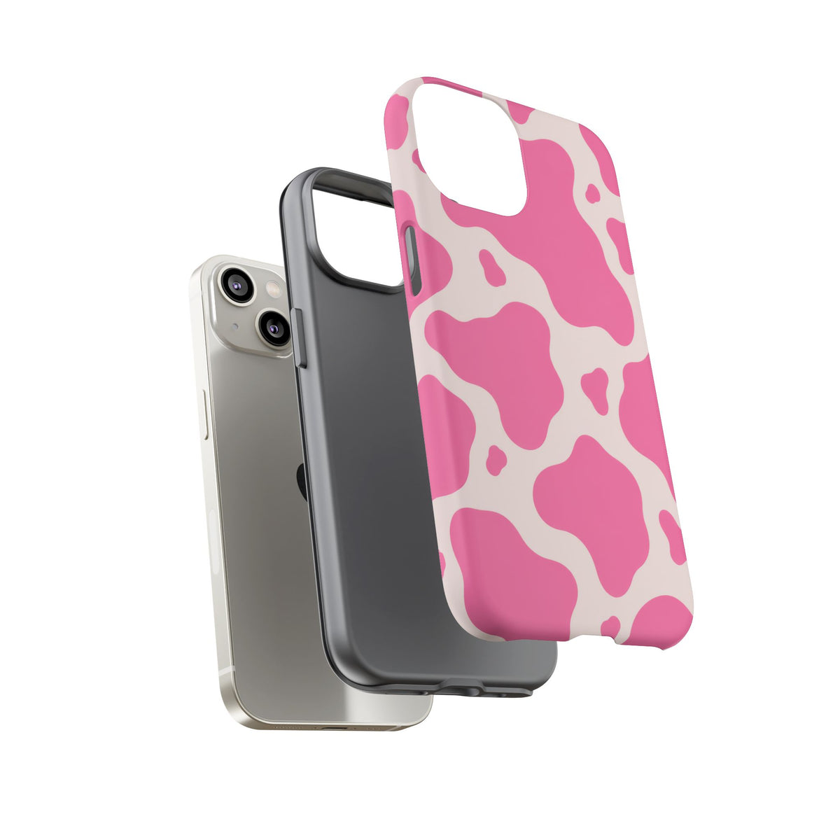 Strawberry Milk iPhone Tough Case | Pink Cow Print