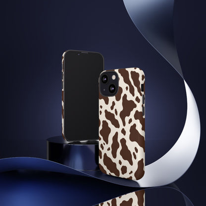 Cocoa Ranch iPhone Tough Case | Brown Cow Print