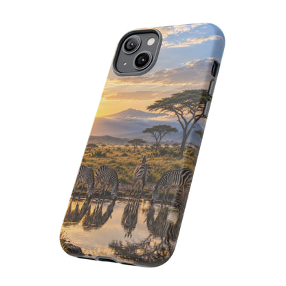 Zebra Water Mirror iPhone Tough Case | zebra safari