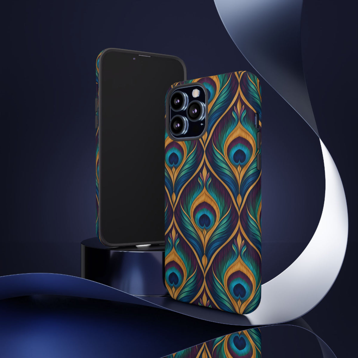 Peacock Nocturne iPhone Tough Case | art deco