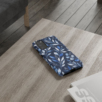Blue Hour Botanical Samsung Galaxy Tough Case | Blue Botanical Leaf Pattern