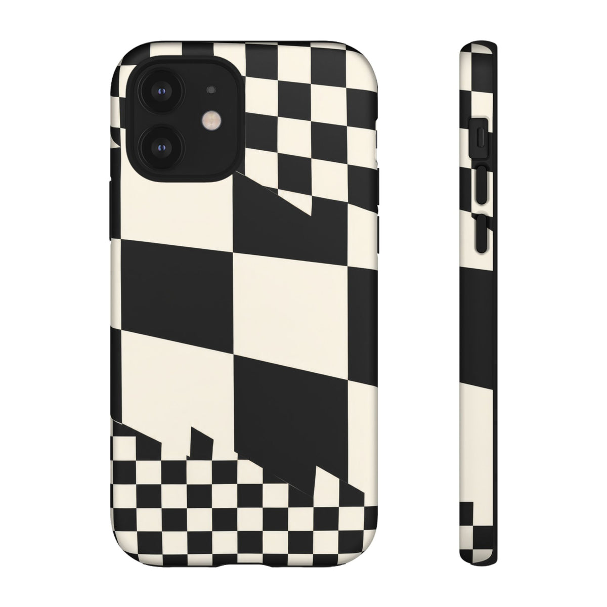 Check Shift iPhone Tough Case | Black & White Checkerboard