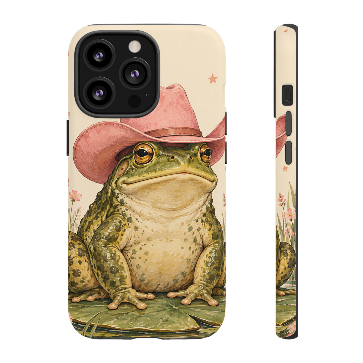 Cowboy Frog iPhone Tough Case | Pink Hat Bullfrog