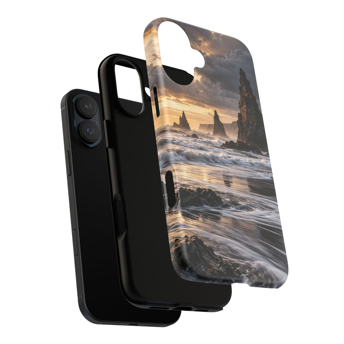 Black Sand and Silver iPhone Tough Case | black sand beach