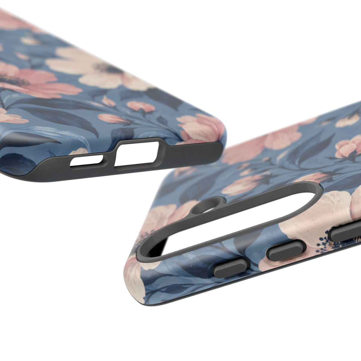 Dusk Blossom Samsung Galaxy Tough Case | Pink & Ivory Floral on Blue