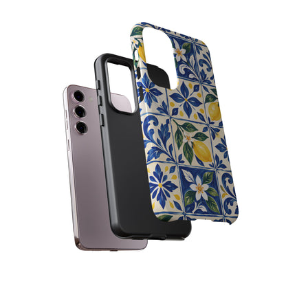Blue Lemon Tile Samsung Galaxy Tough Case | Azulejo Orchard