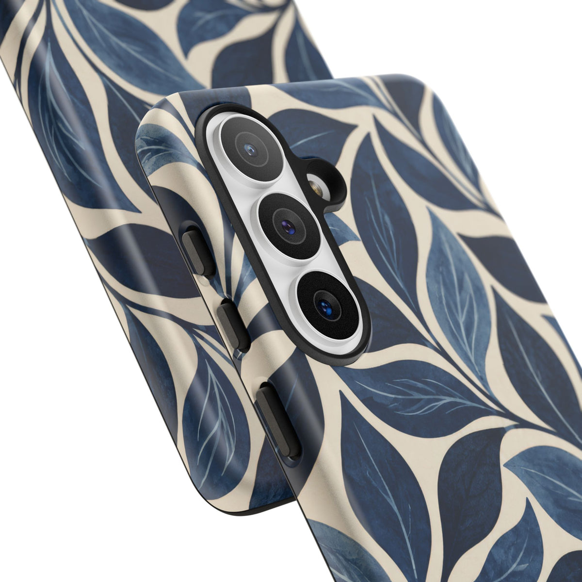 Indigo Folia Samsung Galaxy Tough Case | Indigo & Ivory Leaf Pattern