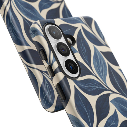 Indigo Folia Samsung Galaxy Tough Case | Indigo & Ivory Leaf Pattern