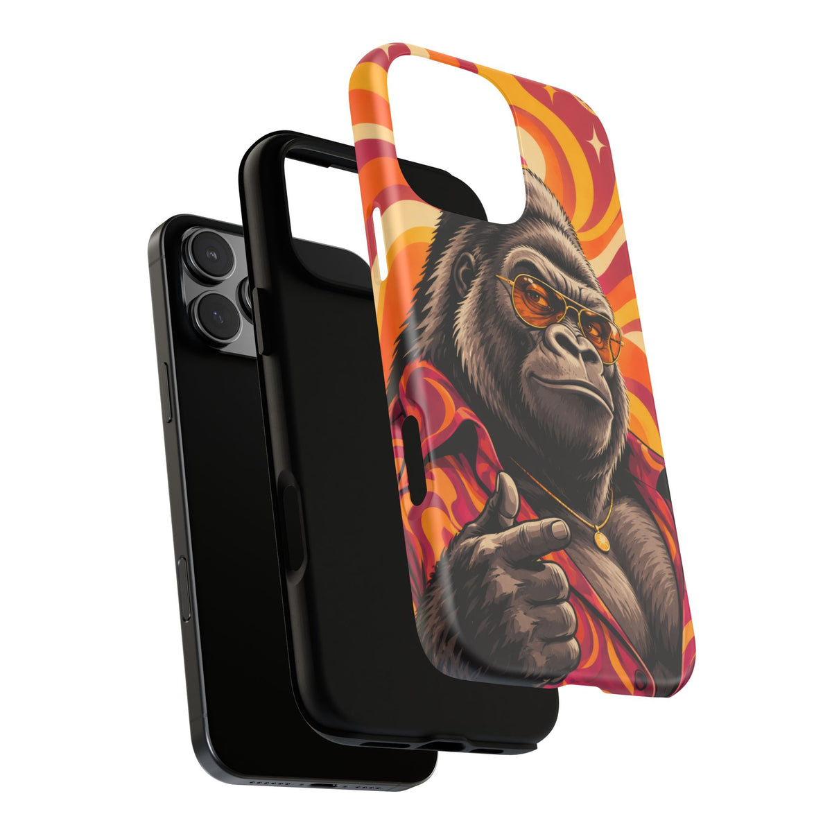 Velvet Groove iPhone Tough Case | Retro Disco Gorilla Art