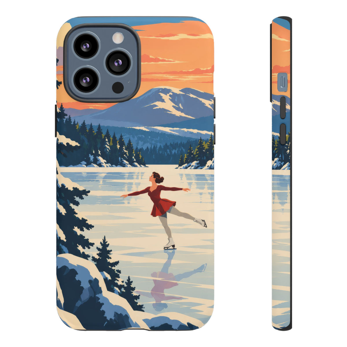 Lake Placid Skater — Winter Glide iPhone Tough Case