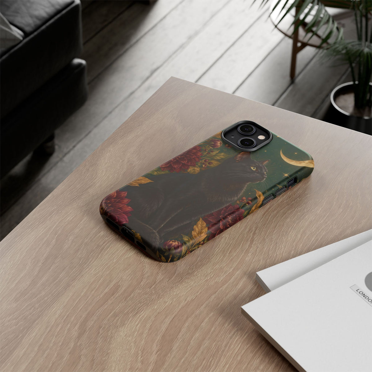 Midnight Familiar iPhone Tough Case | black cat