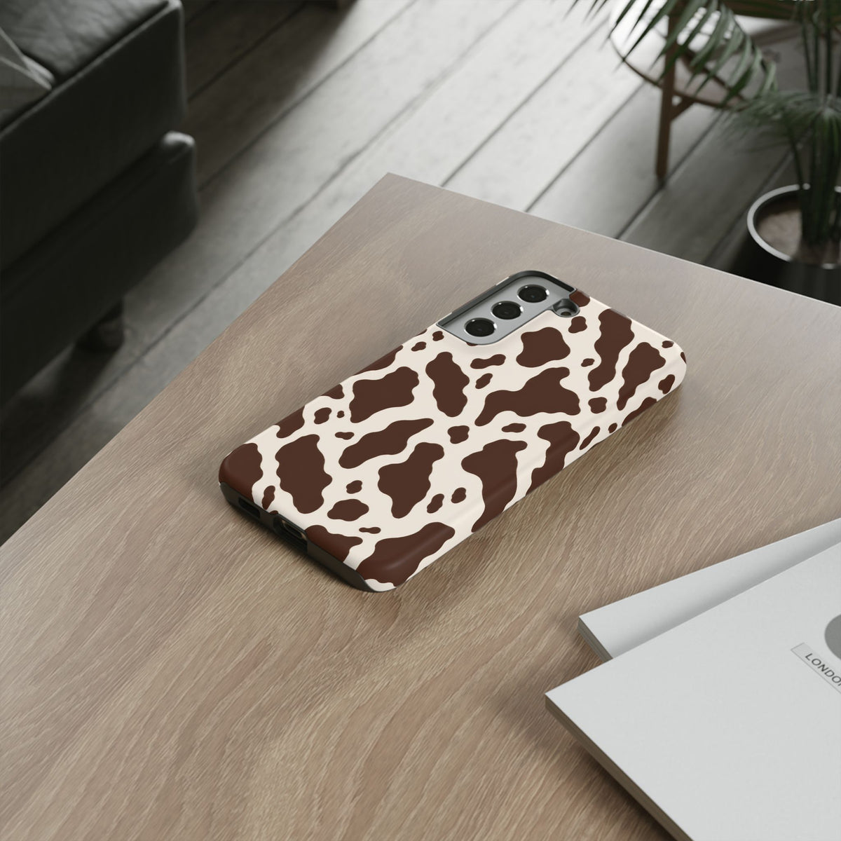 Cocoa Ranch Samsung Galaxy Tough Case | Brown Cow Print