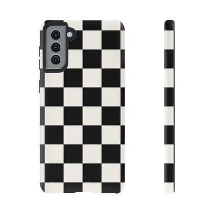 Classic Check Samsung Galaxy Tough Case | Black & White Checkerboard