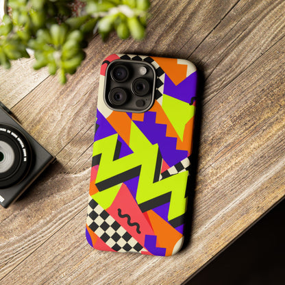 Acid Arcade iPhone Tough Case | Bright Retro Geometry