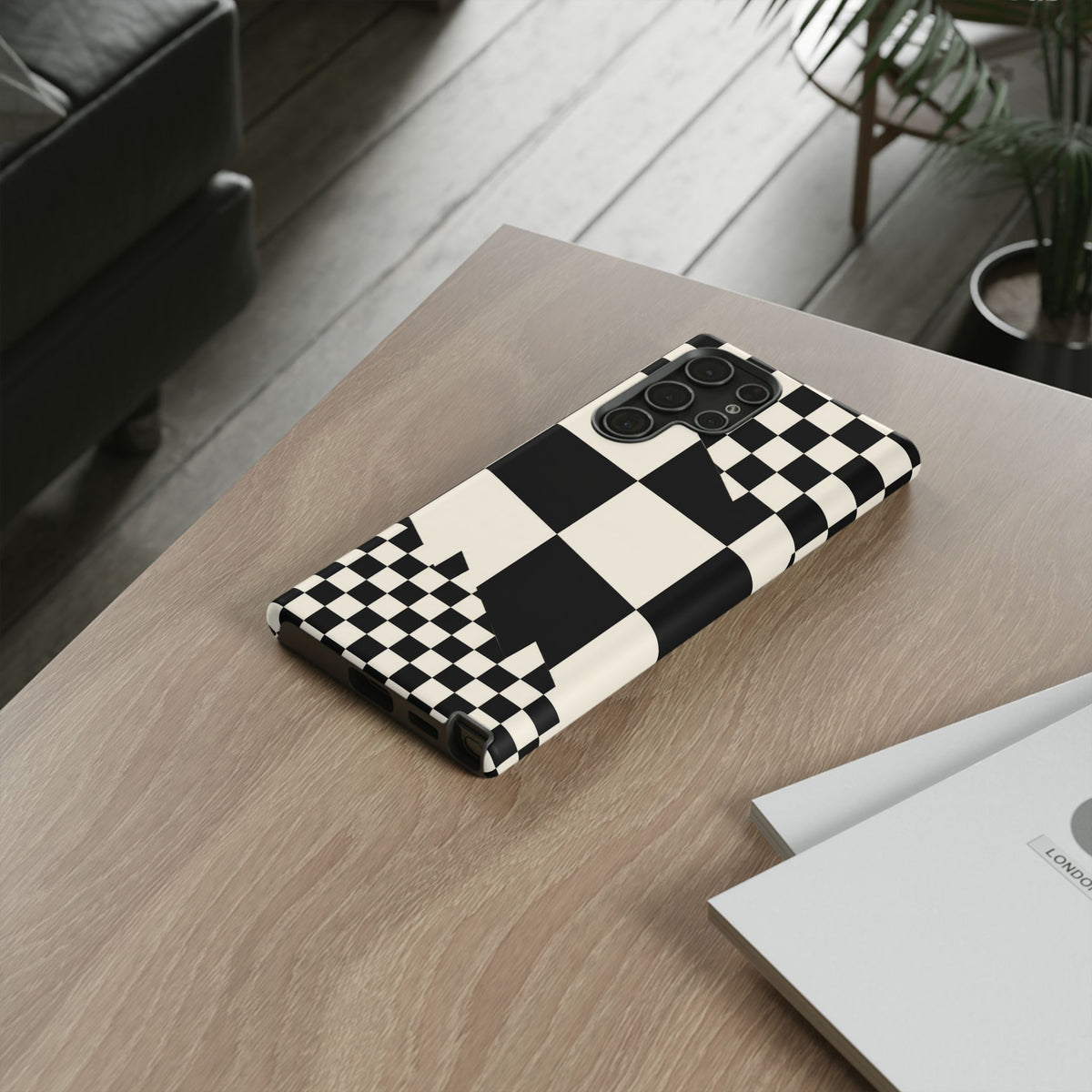 Check Shift Samsung Galaxy Tough Case | Black & White Checkerboard