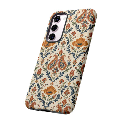 Terracotta Arabesque Samsung Galaxy Tough Case | Terracotta Floral Paisley