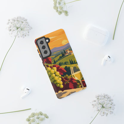 Wine & Grapes — Golden Vintage Samsung Galaxy Tough Case | wine grapes
