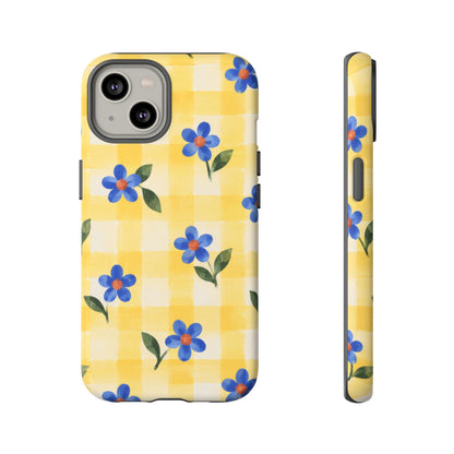 Buttercup Picnic iPhone Tough Case | yellow gingham