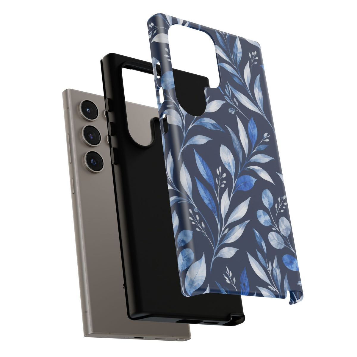 Blue Hour Botanical Samsung Galaxy Tough Case | Blue Botanical Leaf Pattern
