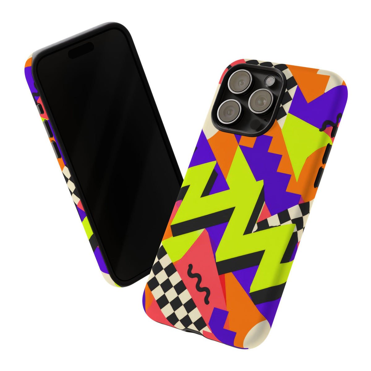 Acid Arcade iPhone Tough Case | Bright Retro Geometry