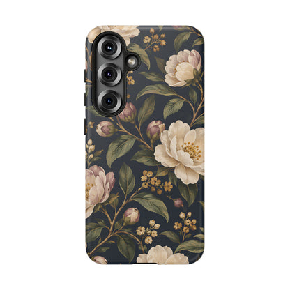 Dark Floral Samsung Galaxy Tough Case | Midnight Camellia