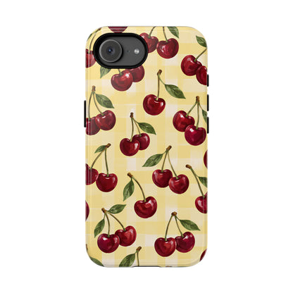 Cherry Gingham iPhone Tough Case | Cherry Picnic
