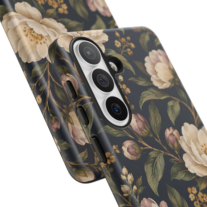 Dark Floral Samsung Galaxy Tough Case | Midnight Camellia