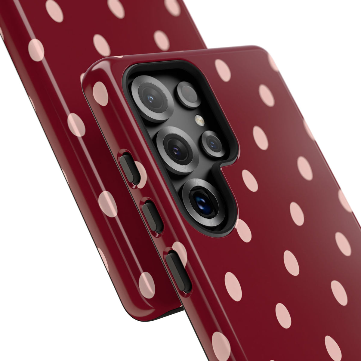 Burgundy Polka Dot Samsung Galaxy Tough Case | Mulberry Confetti
