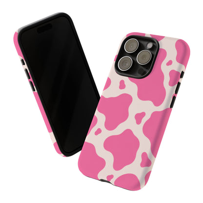 Strawberry Milk iPhone Tough Case | Pink Cow Print