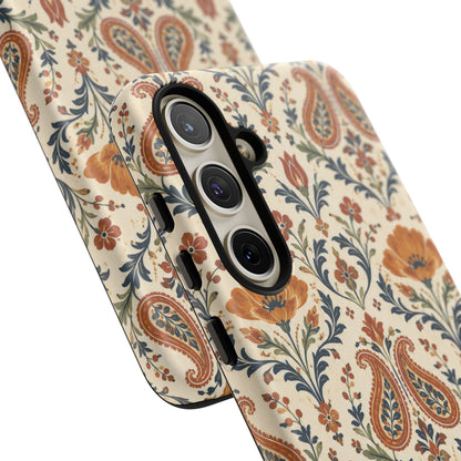Terracotta Arabesque Samsung Galaxy Tough Case | Terracotta Floral Paisley
