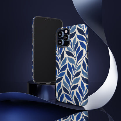 Cobalt Current iPhone Tough Case | Cobalt Blue Leaf Pattern