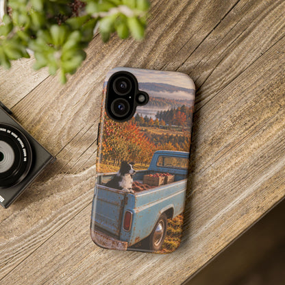 Blue Truck October iPhone Tough Case | border collie