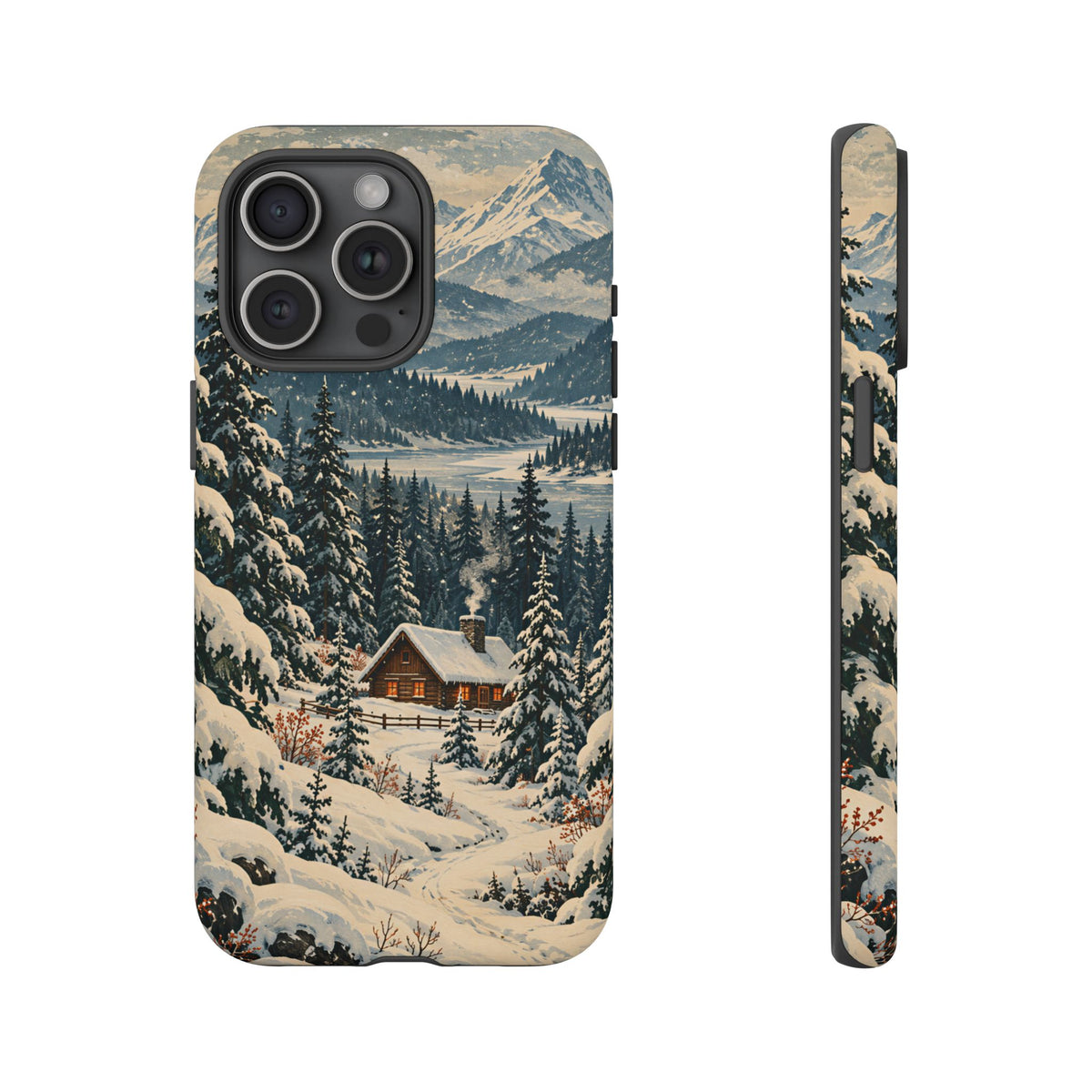 Vintage Winter Cabin Tough Phone Case