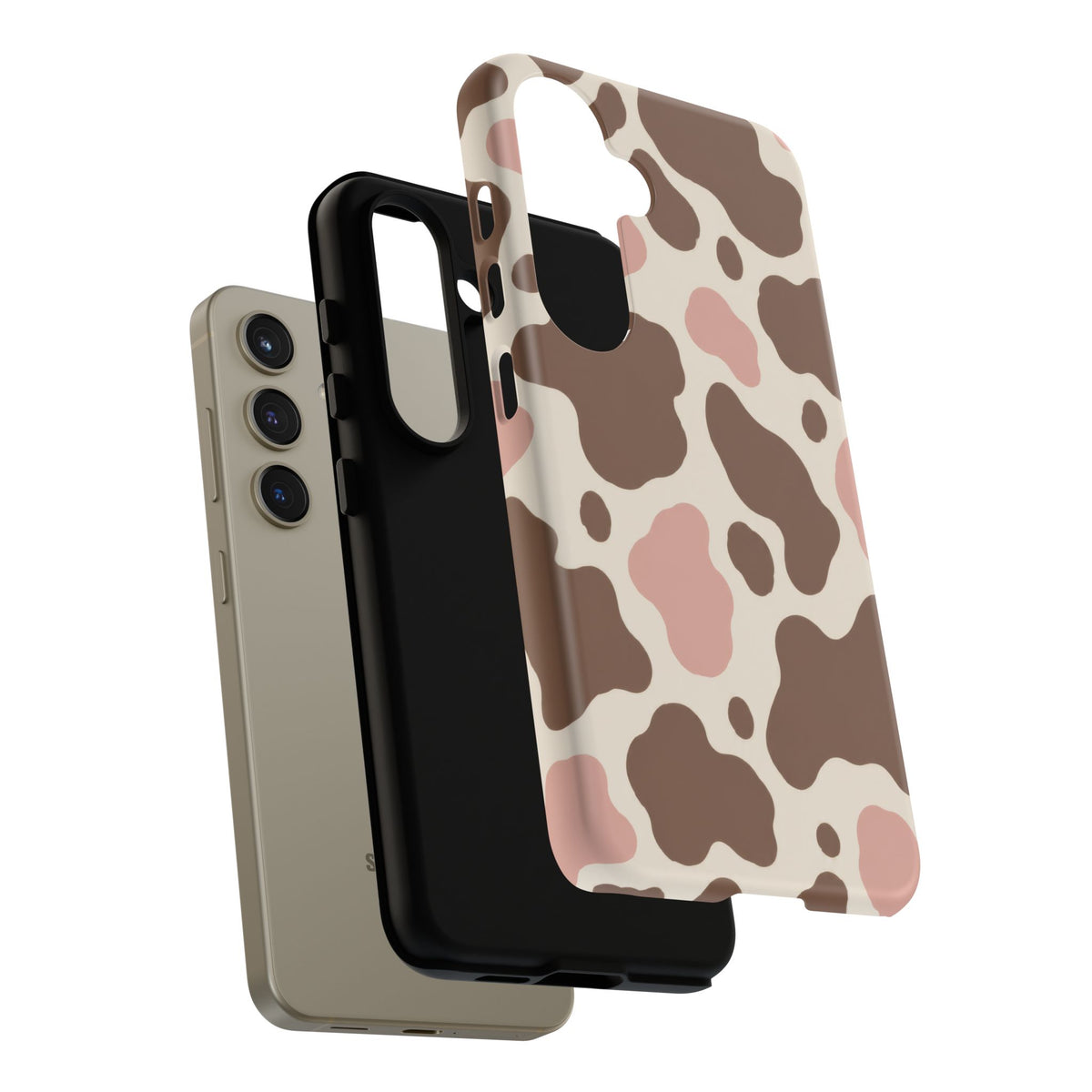 Mocha Blush Samsung Galaxy Tough Case | Brown & Pink Cow Print