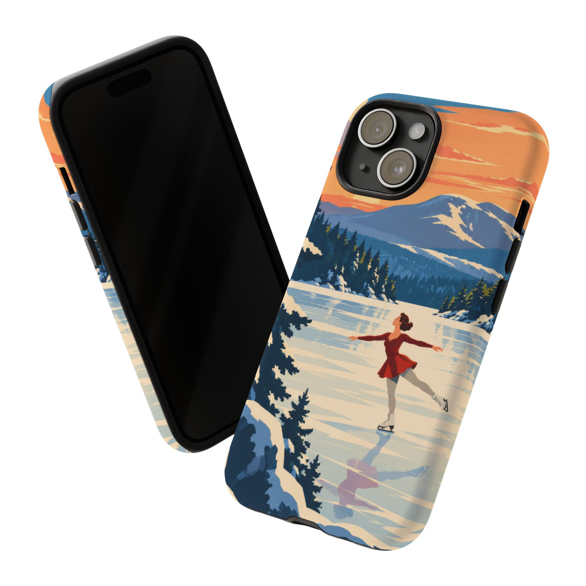 Lake Placid Skater — Winter Glide iPhone Tough Case