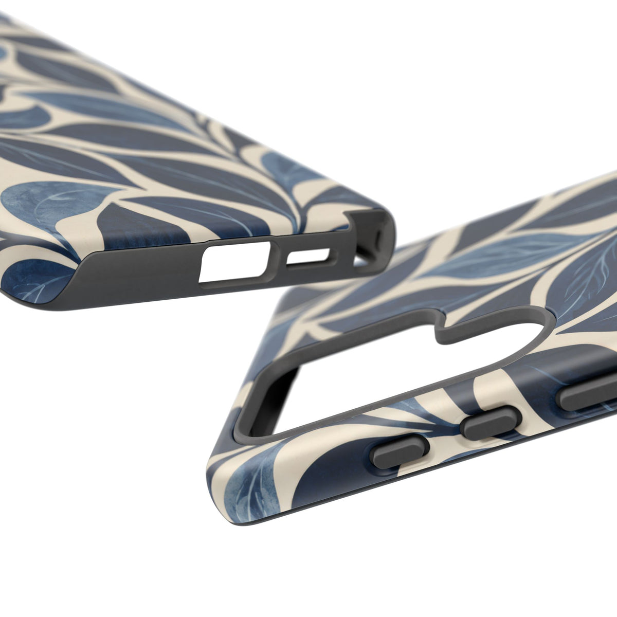 Indigo Folia Samsung Galaxy Tough Case | Indigo & Ivory Leaf Pattern