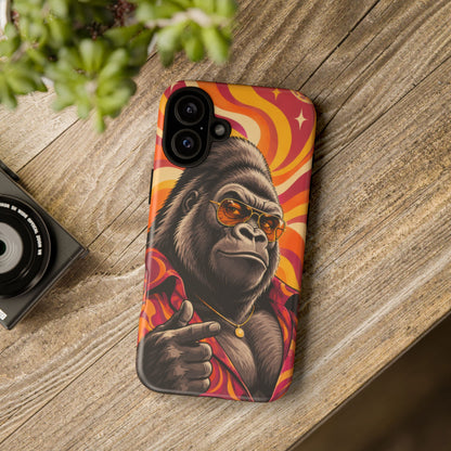 Velvet Groove iPhone Tough Case | Retro Disco Gorilla Art