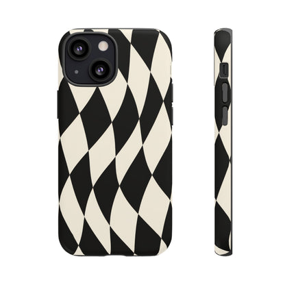 Harlequin Sway iPhone Tough Case | Black & White Harlequin