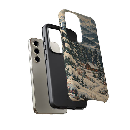 Vintage Winter Cabin Tough Phone Case