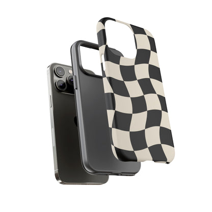 Liquid Check iPhone Tough Case | Wavy Checkerboard
