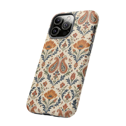Terracotta Arabesque iPhone Tough Case | Terracotta Floral Paisley