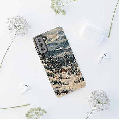 Vintage Winter Cabin Tough Phone Case