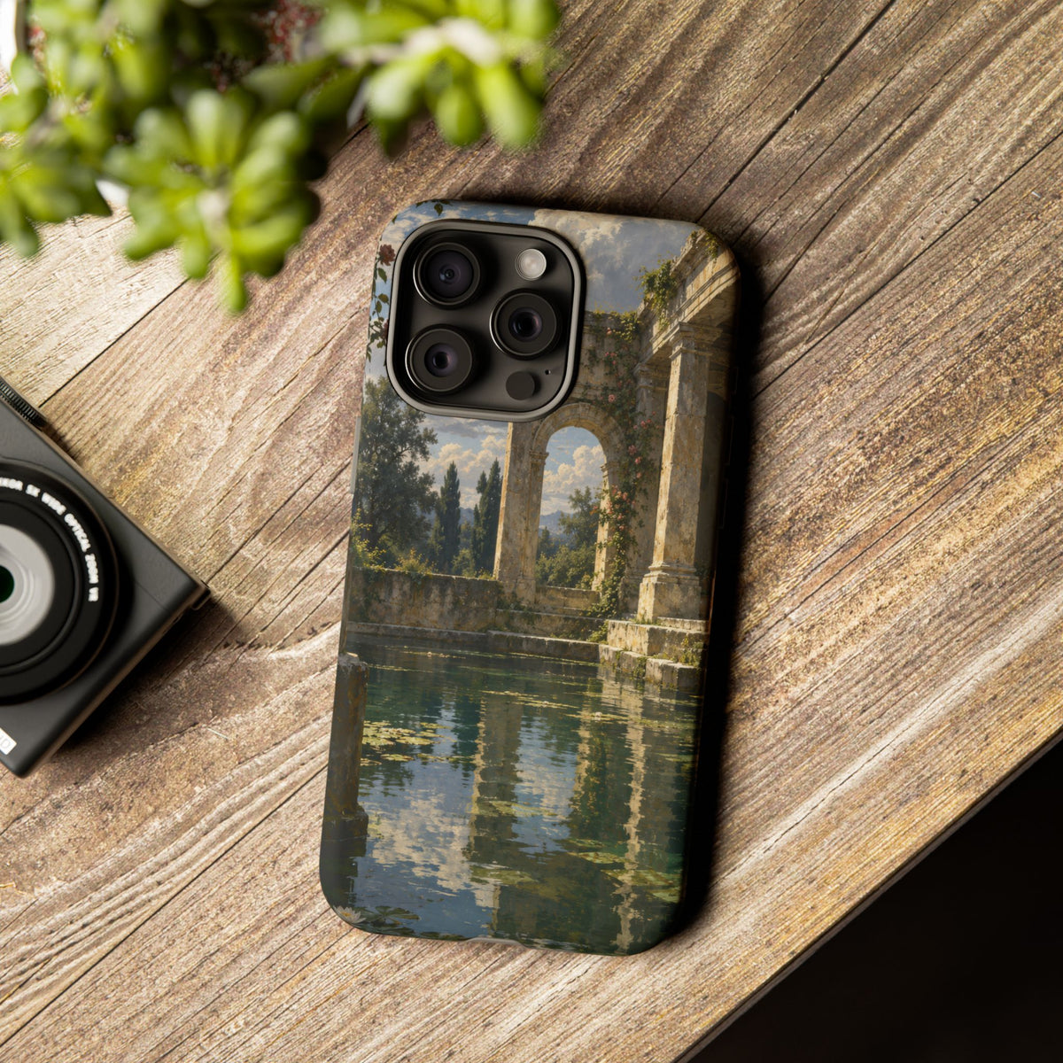 The Flooded Court iPhone Tough Case | Ancient Garden Landscape