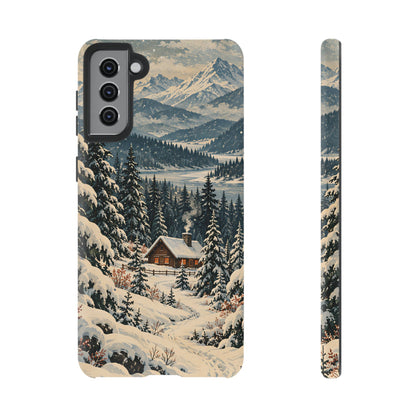 Vintage Winter Cabin Tough Phone Case