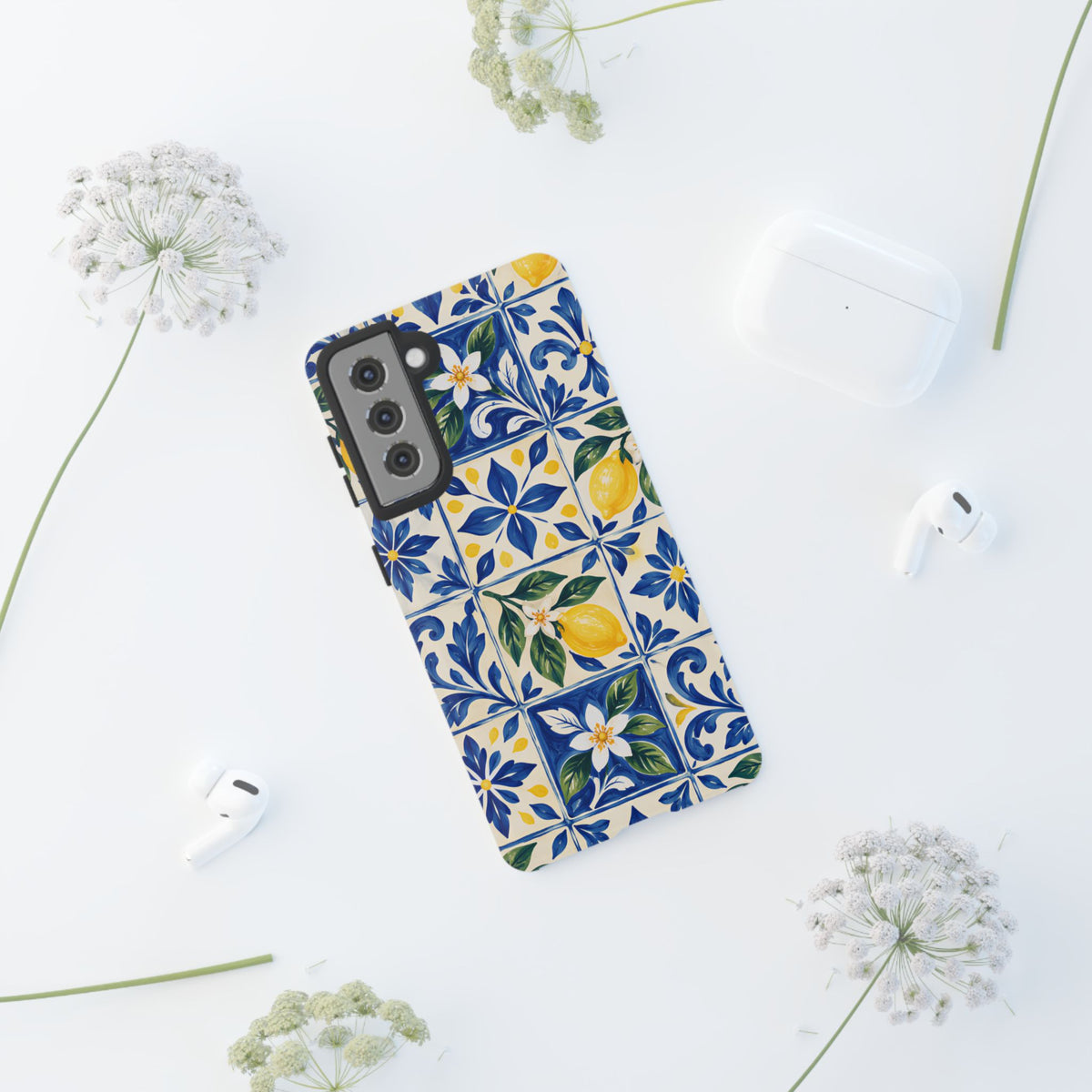 Blue Lemon Tile Samsung Galaxy Tough Case | Azulejo Orchard